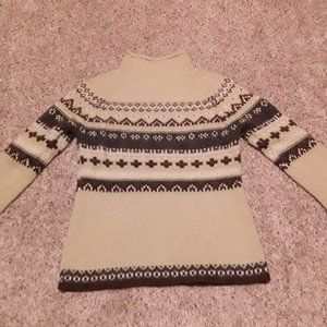 FROST Women's Wool Sweater in Light Lime Green & Brown: Size Small